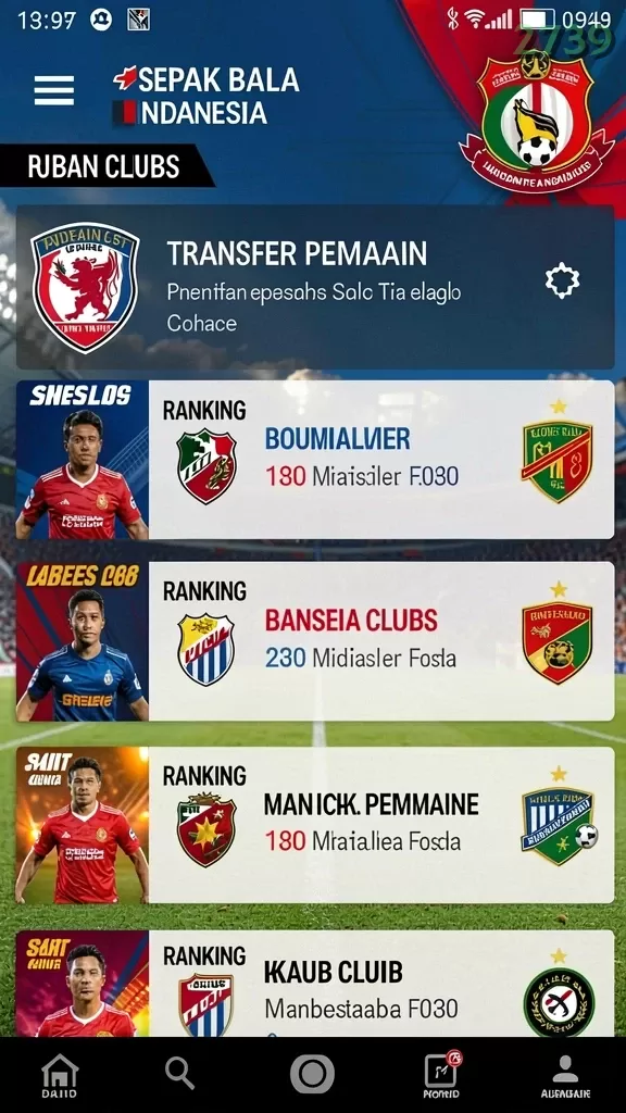 Cuplikan layar LATOTO — menu navigasi
